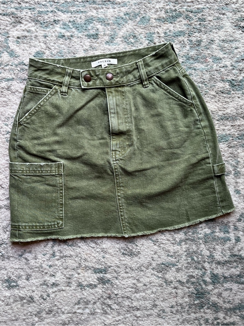 PacSun Olive Utility Mini Skirt with Front Patch Pocket